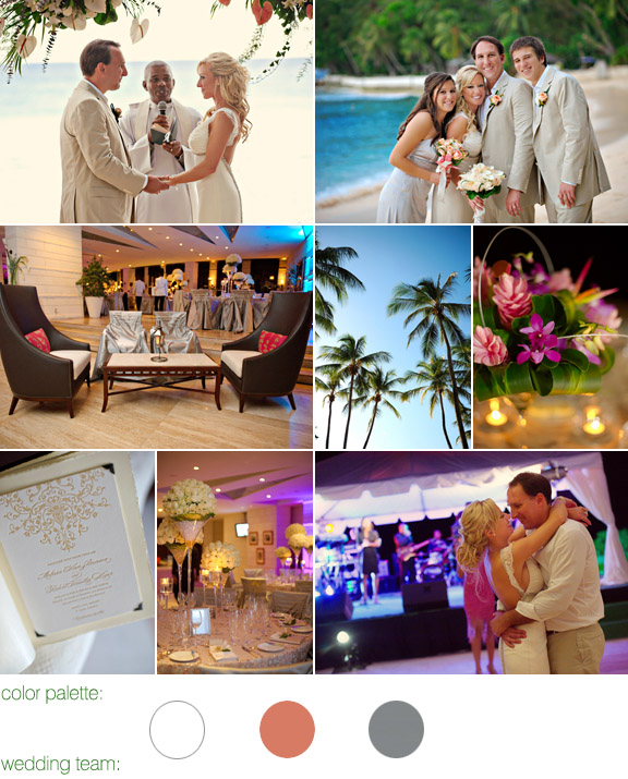 destination real wedding - photos by: Aves Photographic Design - Sandy Lane Resort and Country Club, St. James, Barbados - color palette: white, ivory, apricot and coral